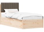 Vidaxl Struttura Letto Con Testiera Imbottita Taupe 90 X 190 Cm
