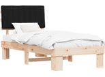 Vidaxl Struttura Letto Con Testiera Imbottita Nera 90 X 190 Cm