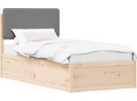 Vidaxl Struttura Letto Con Testiera Imbottita Grigio Chiaro 90 X 190 Cm