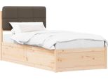 Vidaxl Struttura Letto Con Testiera Imbottita Taupe 100 X 200 Cm