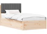 Vidaxl Struttura Letto Con Testiera Imbottita Grigio Scuro 100 X 200 Cm