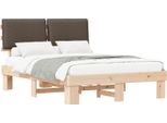 Vidaxl Struttura Letto Con Testiera Imbottita Taupe 150 X 200 Cm