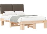 Vidaxl Struttura Letto Con Testiera Imbottita Taupe 120 X 200 Cm