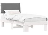 Vidaxl Struttura Letto Con Testiera Imbottita Grigio Chiaro 90 X 200 Cm
