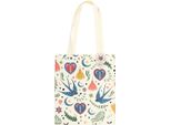 Something Different - Borsa Tote, Motivo Folk, Tessuto Misto Poliestere-Cotone SD10710 (Taglia Unica) (Bianco)
