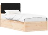 Vidaxl Struttura Letto Con Testiera Imbottita Nera 90 X 190 Cm