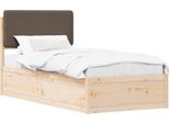 Vidaxl Struttura Letto Con Testiera Imbottita Taupe 75 X 190 Cm