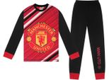 Manchester United Fc - Pigiama Con Pantaloni Lunghi Per Ragazzi GF830 (128) (Rosso/Nero)