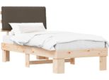 Vidaxl Struttura Letto Con Testiera Imbottita Taupe 80 X 200 Cm
