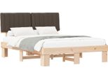 Vidaxl Struttura Letto Con Testiera Imbottita Taupe 160 X 200 Cm