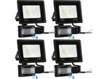 Bettizia Faretto Led Con Rilevatore Di Movimento 4X 30W, Impermeabile IP66, Faretto Da Giardino, Proiettore Led 6000K