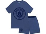 Manchester City Fc - Pigiama Con Pantaloncini Da Uomo GF970 (Xxl) (Blu Screziato)