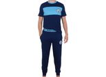 Manchester City Fc - Pigiama "Premium"" Con Pantaloni Lunghi Da Uomo GF985 (L) (Navy/Blu Cielo)"