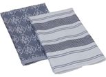 Geschirrtuch EGERIA VIVA, blau, B:40cm L:60cm, Obermaterial: 100% Baumwolle, Geschirrtücher, Geschirrtuch, 2x 40x60 cm