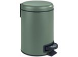 Kosmetikeimer WENKO Leman, grün (grün, schwarz), B:17cm H:25cm T:22,5cm, Stahl, Mülleimer, Kosmetikeimer, 3 Liter, BxTxH: 17x22,5x25 cm