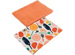 Geschirrtuch EGERIA PAN, orange, B:40cm L:60cm, Obermaterial: 100% Baumwolle, Geschirrtücher, Geschirrtuch, 2x 40x60 cm