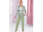 Hausanzug FEEL GOOD, Damen, Gr. 22/23, grün (eucalyptus, bedruckt), 60% Baumwolle, 40% Polyester, Homewear-Sets Hausanzug