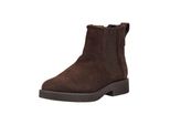 Stiefelette Clarks "Clarks Stiefelette Veloursleder/Textil", Damen, Gr. 39, Braun (Dunkelbraun), Textil, Veloursleder, Schuhe Stiefelette