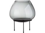Gilde Windlicht, "Vitu"", Glas, Schwarz, , H. 30 Cm, D. 26 Cm 27595"