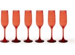 Excelsa Set Di 6 Flutes In Vetro Burano 25 Cl Rosso