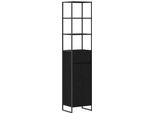 Syfax™ Mobile Da Bagno Rovere Nero 40 X 30 X 180 Cm Legno Multistrato