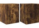 Syfax™ Mobile Tv Da Parete 2 Pcs Rovere Fumé 30 X 31 X 40 Cm
