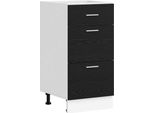 Syfax™ Base Per Cucina Rovere Nero 40 X 46 X 81,5 Cm Legno Multistrato