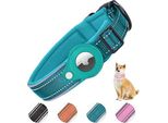 Agoumlux Collare Per Cani Air Tag, Cane Apple Air -Reflection, Air Tag Integrata Piccola, Media, Grande Blu, M
