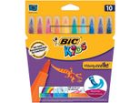 Penne In Fibra Bic Kids Visaquarelle, Confezione Da 10 Pz