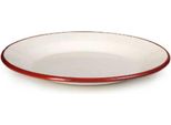 Piatto Smaltato Rosso E Bianco 24 Cm