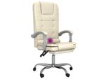 Vidaxl Sedia Da Ufficio Con Funzione Massaggio In Pelle Finta Crema