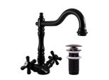 SlezáK-Rav Miscelatore Per Lavabo SlezáK Rav Morava Retro MK121/8CMAT Colore: Nero Opaco, Dimensione: 3/8''