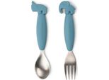 Done By Deer Friends Set Di Forchette E Impugnatura Facile Deer Spoon Silver Silver Taglia Unica