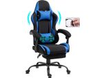Delman Sedia Da Ufficio In Tessuto Poltrona Da Gioco Poltrona Da Gioco Ergonomica Con Poggiapiedi Poggiatesta Massaggio Cuscino Lombare Sedia Da Gioco Girevole 02-0040 Blu