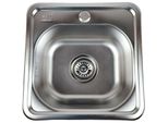 Anw Home Lavello Da Cucina 1 Vasca Con Sifone, Acciaio Inox, Foro Per Rubinetto, 38×38 Cm (Satinato)