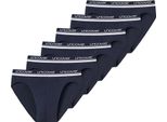 Uncover By Schiesser Slip Da Uomo Confezione Da 6 - Slip Rio, Serie "Uncover"", Cintura Con Logo Blu Scuro S"