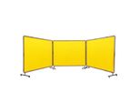 Tenda Per Saldatura A 3 Pannelli - 1,8 X 2,4 M - Tenda Di Protezione Per Saldatura In Vinile Ignifugo - Parete Di Protezione Per Saldatura Con 12 Ruote Girevoli - Protezione Uv A 6 Stadi - Coperta Per Saldatura - Giallo.
