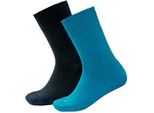 Devold Of Norway Daily Merino Medium Long Socks 2 Paia Blu, Nero Eu 31-34 Ragazzi, Ragazze Blu, Nero Eu 31-34