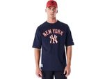 New Era Mlb Rib Infill New York Yankees Maglietta A Maniche Corte Blu M Uomo,Donna Blu M