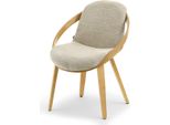 Sedia Da Pranzo Di Design Hoda - Rovere / Beige