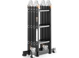 Scala Pieghevole Multiuso, Portata 150 Kg, Struttura Regolabile A 3 Gradini, Nera, 3 Gradini