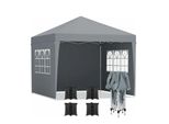 Gazebo Da Esterno 3X3 M, Protezione Uv, Tenda Regolabile In Altezza Per Eventi, Grigio Scuro