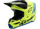 Casco S-M3 Radium, Alpinestars, Bambini (Giallo Fluo/Nero/Blu, Taglia S)