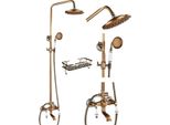 Set Di Miscelatori Per Doccia In Ottone Antico, Design Classico, Comando A Doppia Maniglia, Tipo D