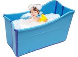 Vasca Da Bagno Pieghevole, Seduta Confortevole, Design Salvaspazio, Blu