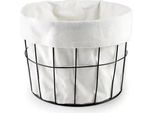 Cestino Da Panetteria/Frutta Ibili-Accesorios, Metallo/Cotone, 25X18 Cm, Bianco/Nero