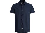 Jack & Jones - Camicia In Lino A Maniche Corte Blu S Uomo Blu S