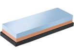 Westmark Schleifstein Mit 2 Seiten FüR Grund- Und Reparaturschliff, Mit Silikonablage, MaßE: 18,5 X 6,7 X 3,1 Cm, Korund, Rot/Blau, 10152260