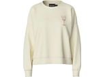 Pieces Felpa Stampa Peperoncino Bianco L Donna Bianco L