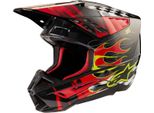 Casco S-M5 Rash, Alpinestars (Grigio Scuro/Rosso Fluo, Taglia S)